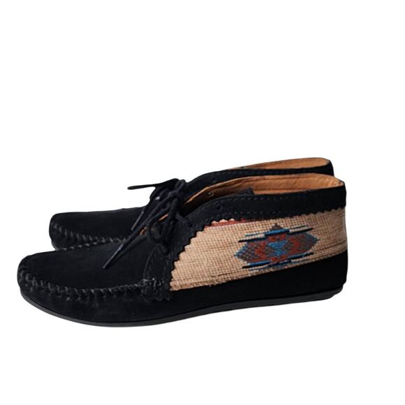 Minnetonka Southwestern El Paso Aztec Lace Up Suede Ankle Booties Women's 9.5 - Picture 1 of 9